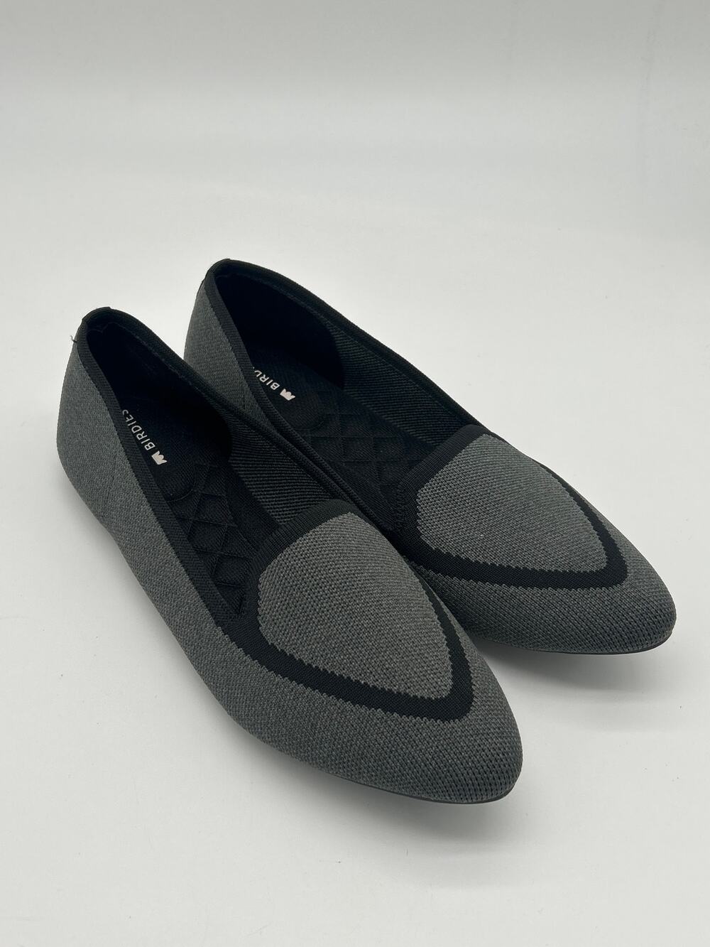 Birdies The Blackbird Pointed Toe Knit Flats Heather Gray Black Size 8.5 Office